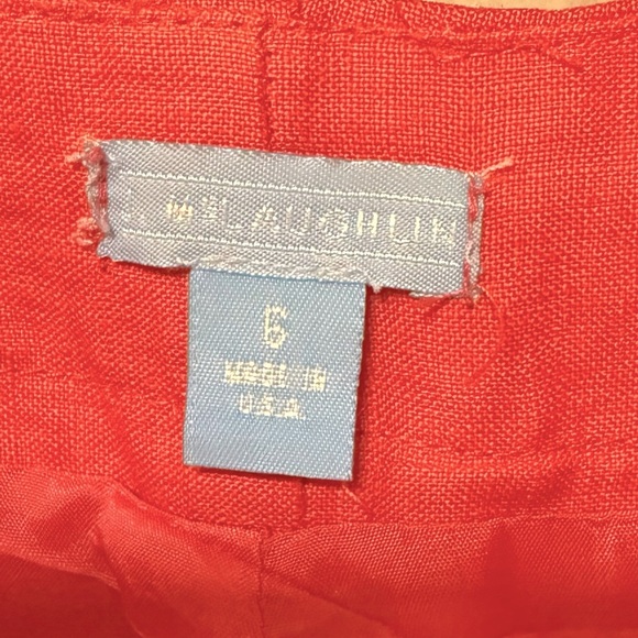 J McLAUGHLIN 6 FLARE LEG WOMENS LINEN CORAL LINED PREPPY DRESSY CAREER PANTS - Picture 2 of 15